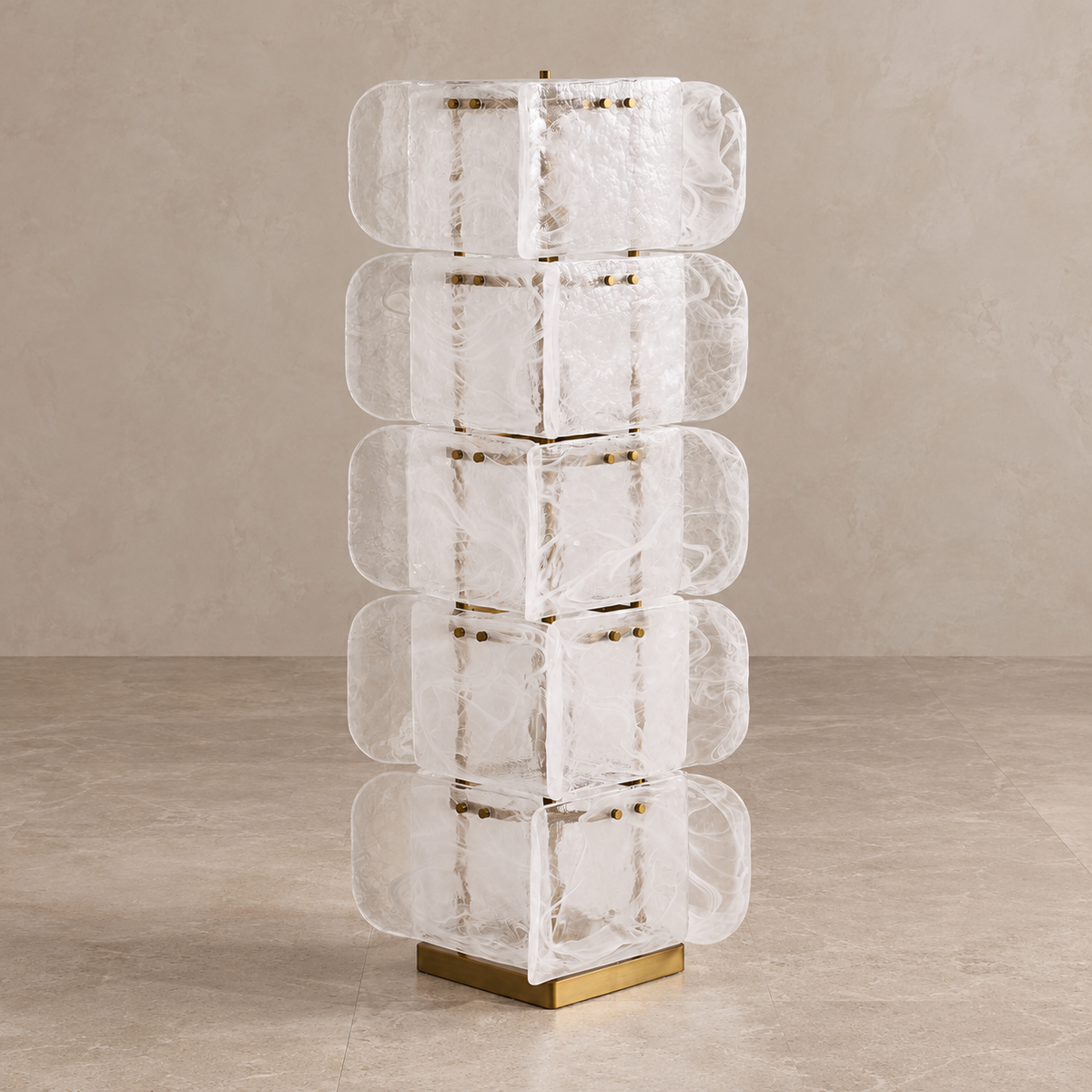 Hand-Blown Frosted Glass Floor Lamp