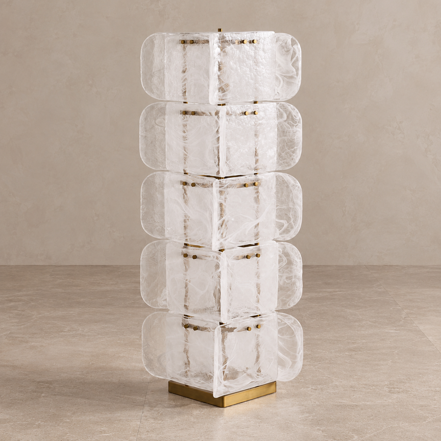 Hand-Blown Frosted Glass Floor Lamp