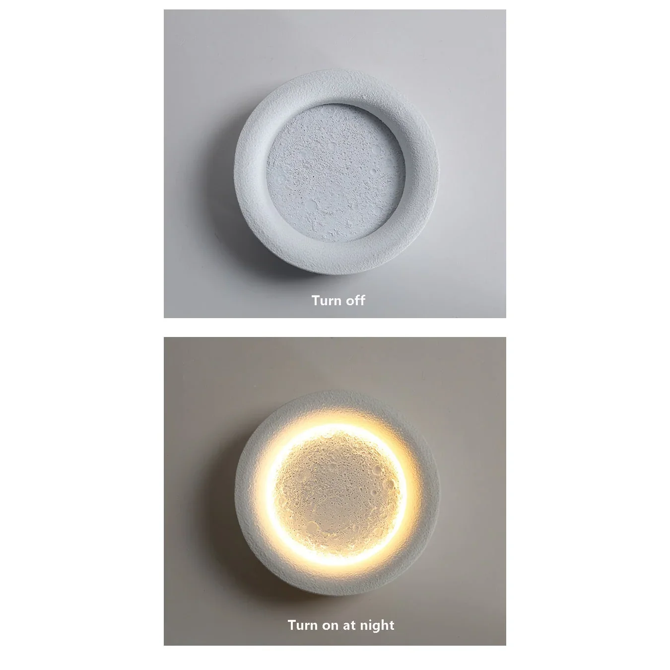 Full Moon Wall Lamp 28cm | Minimalist Round Led Disc Light Soft Glow Bedroom Hallway & Living Room Casalolalights