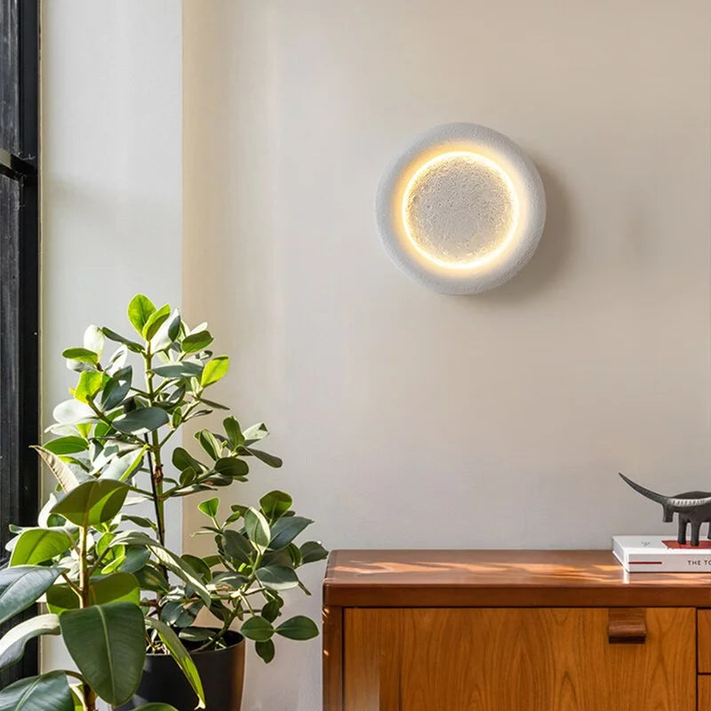 Full Moon Wall Lamp 28cm | Minimalist Round Led Disc Light Soft Glow Bedroom Hallway & Living Room Casalolalights