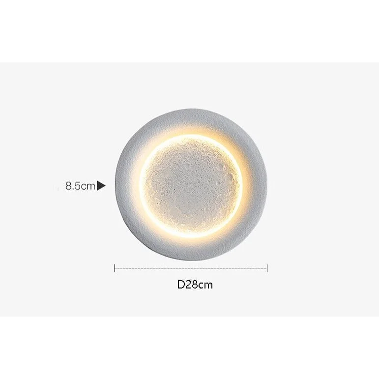 Full Moon Wall Lamp 28cm | Minimalist Round Led Disc Light Soft Glow Bedroom Hallway & Living Room Casalolalights