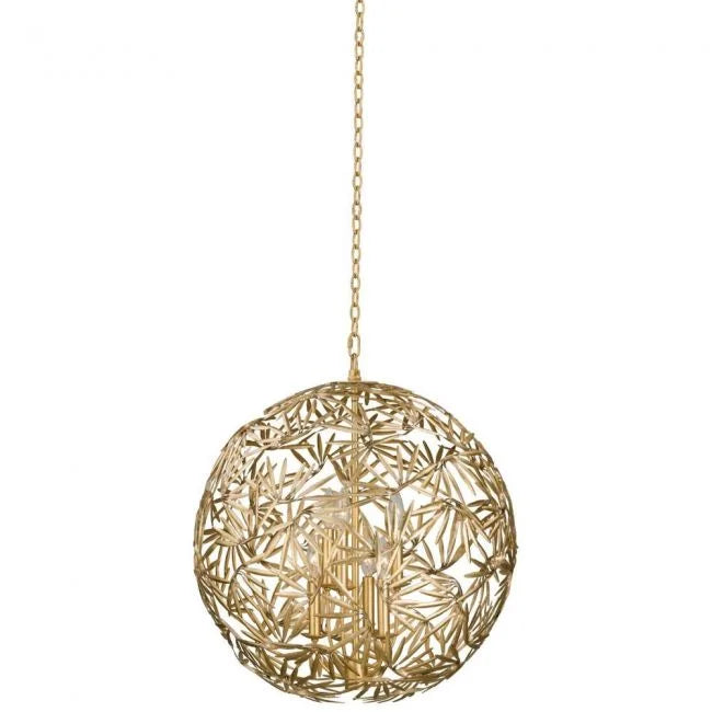 Jardin Gold Sculptural Globe Pendant Light | Artisan Sphere Fixture for Dining & Foyer Installations