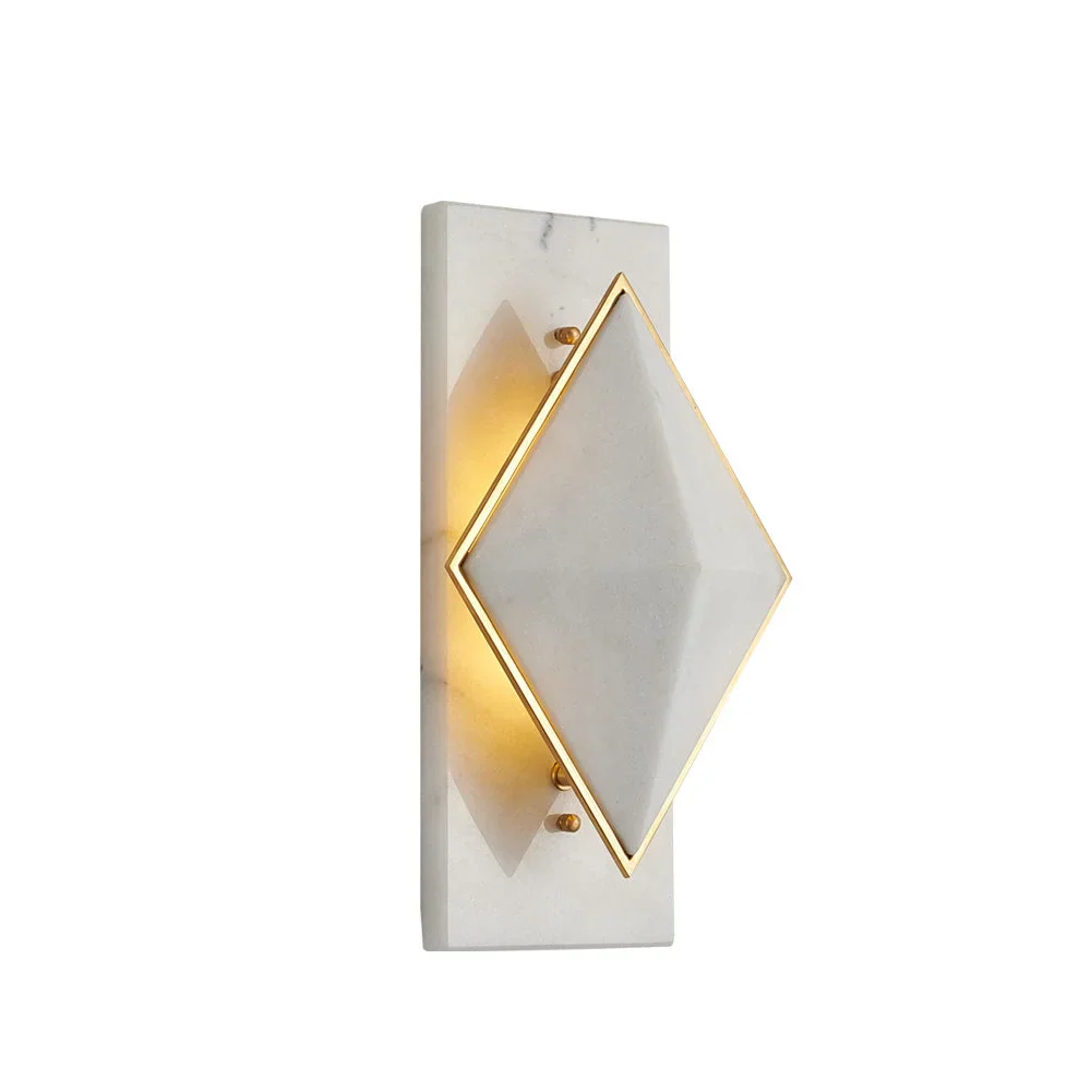 Faceted alabaster planes lit warm