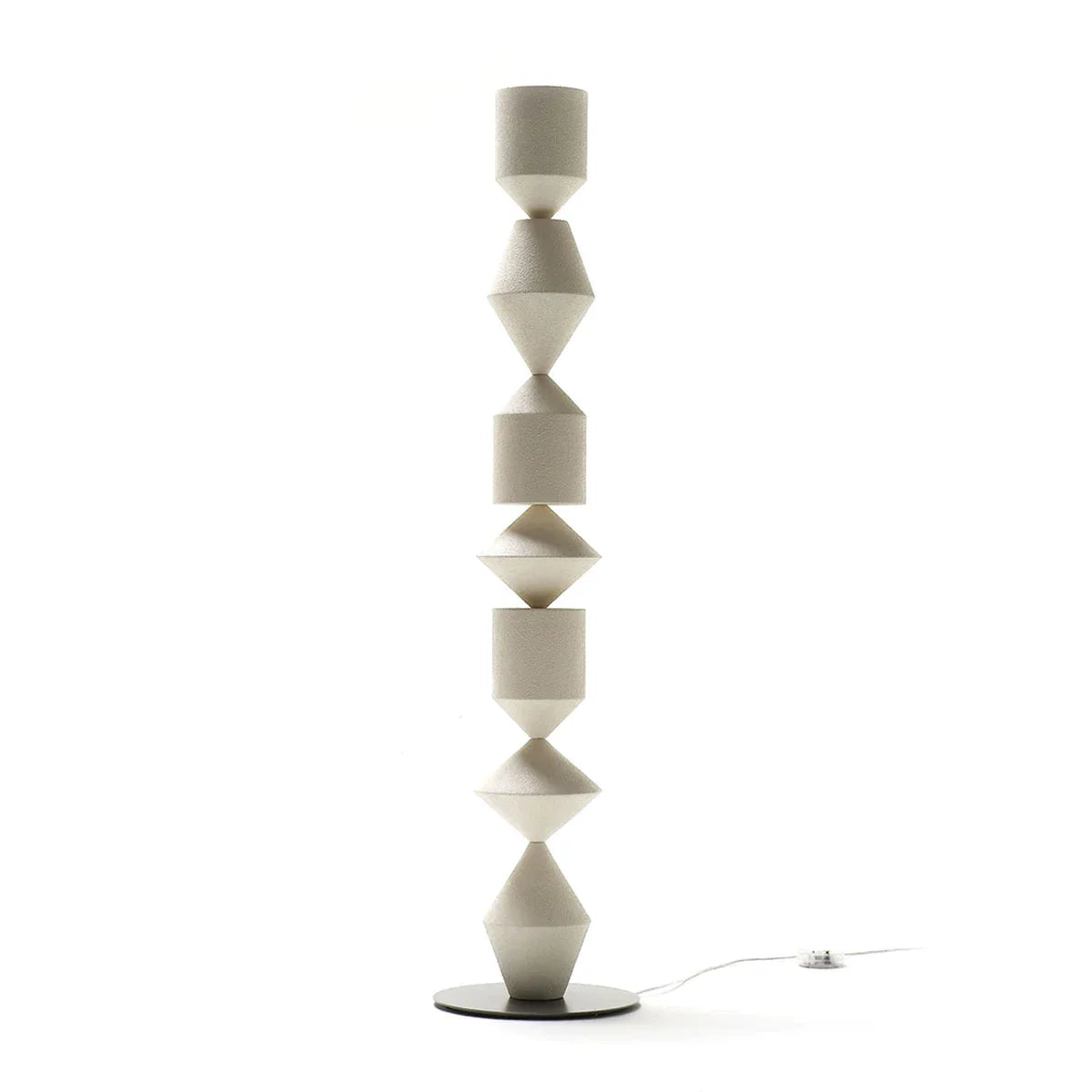 Geometric Iron Floor Lamp Black White or Walnut | 153cm Tall Up & Down Light Dimmable Option Casalola Lights Luxury