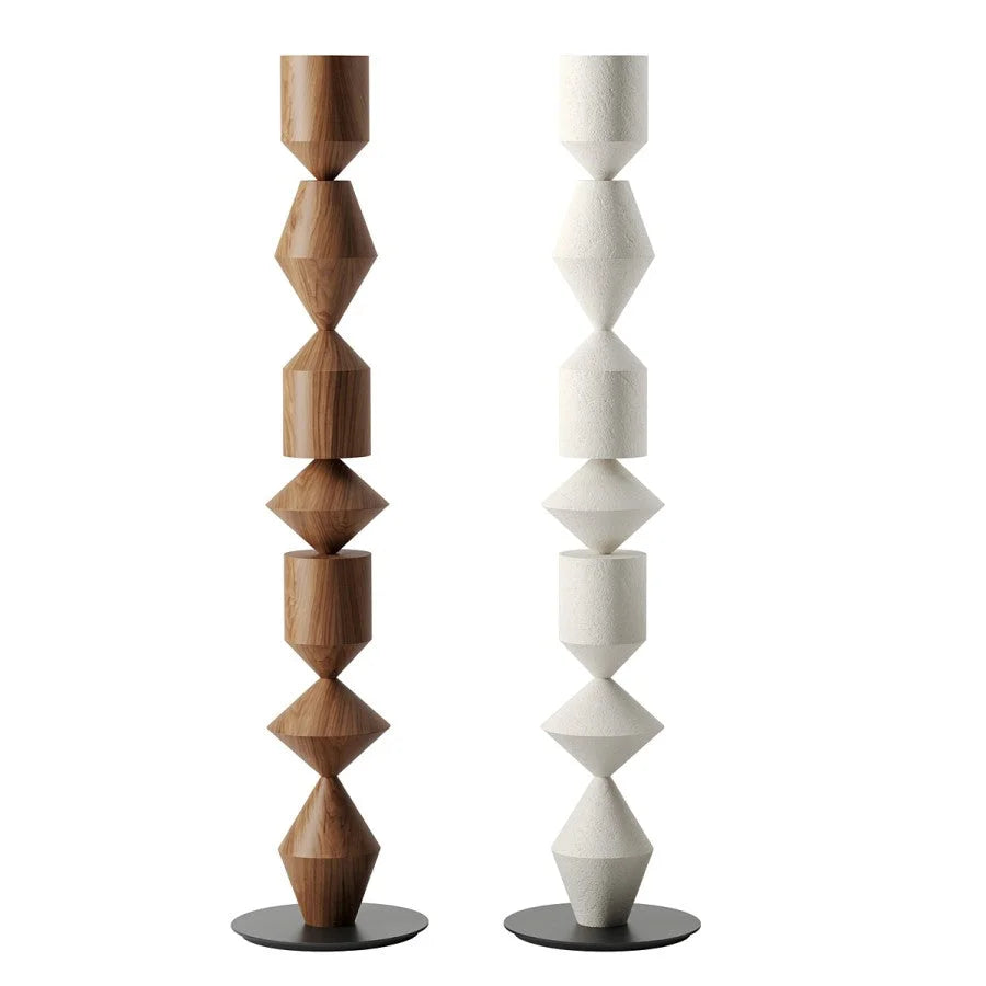 Geometric Iron Floor Lamp Black White or Walnut | 153cm Tall Up & Down Light Dimmable Option Casalola Lights Luxury