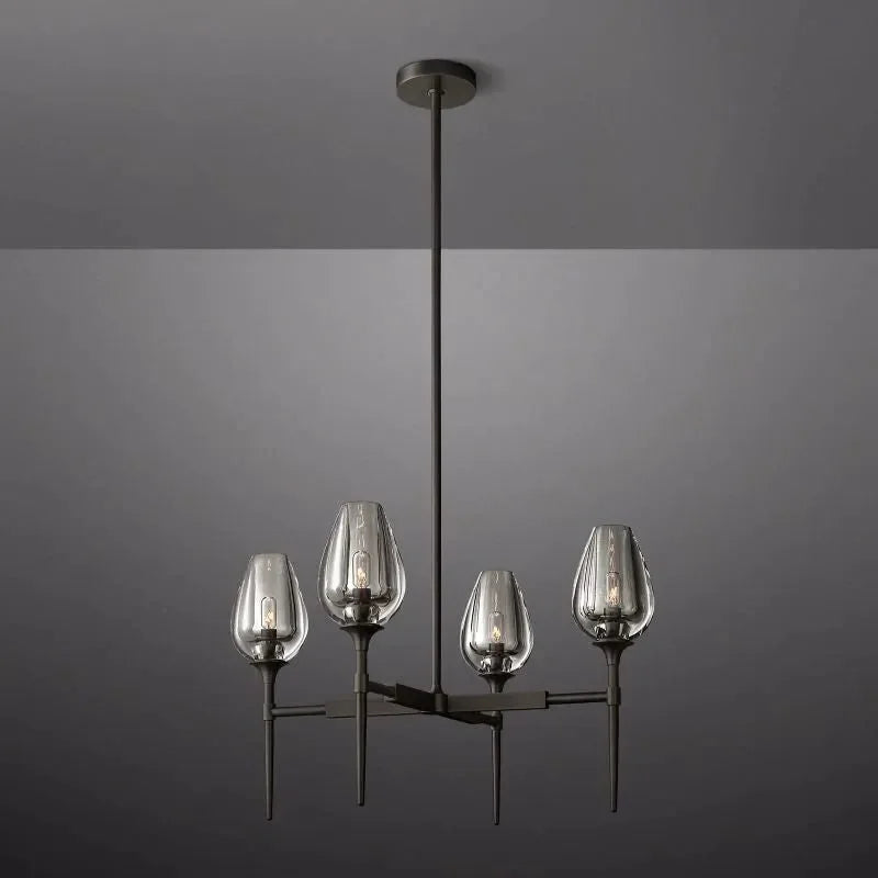 Modern Copper Chandelier with Clear Glass Shades – 3 Sizes Available Casalolalights Luxury Lamps for Interior Designers