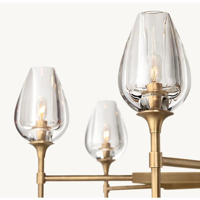Modern Candle Brass Chandelier | Arm for Dining Room Kitchen Living | Lighting Luxury Villas