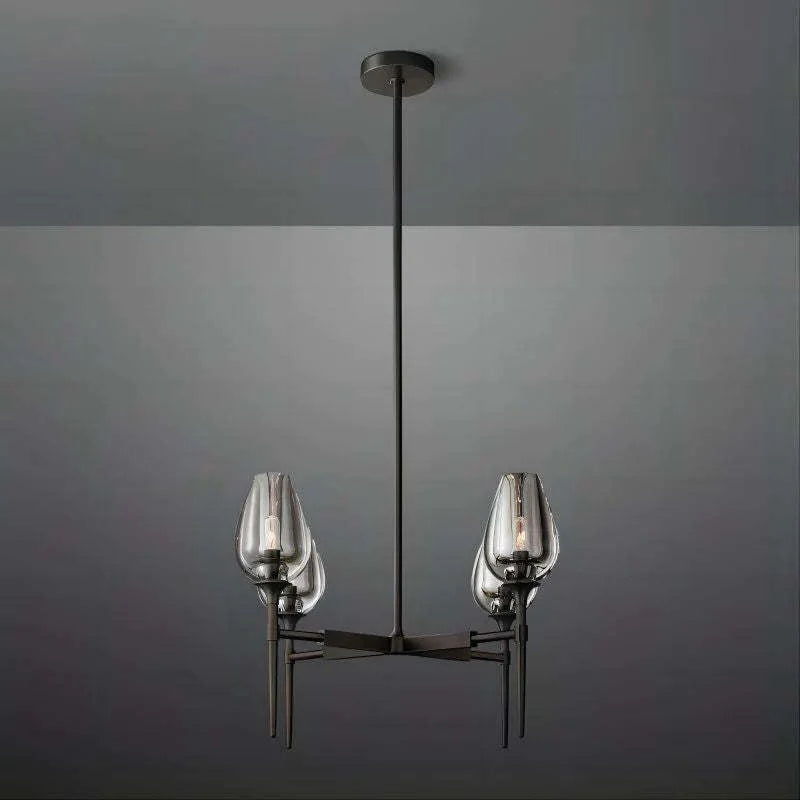 Modern Copper Chandelier with Clear Glass Shades – 3 Sizes Available Casalolalights Luxury Lamps for Interior Designers
