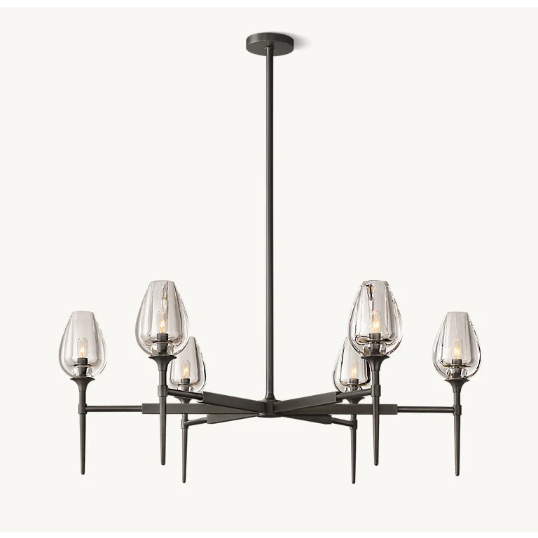 Modern Copper Chandelier with Clear Glass Shades – 3 Sizes Available Casalolalights Luxury Lamps for Interior Designers
