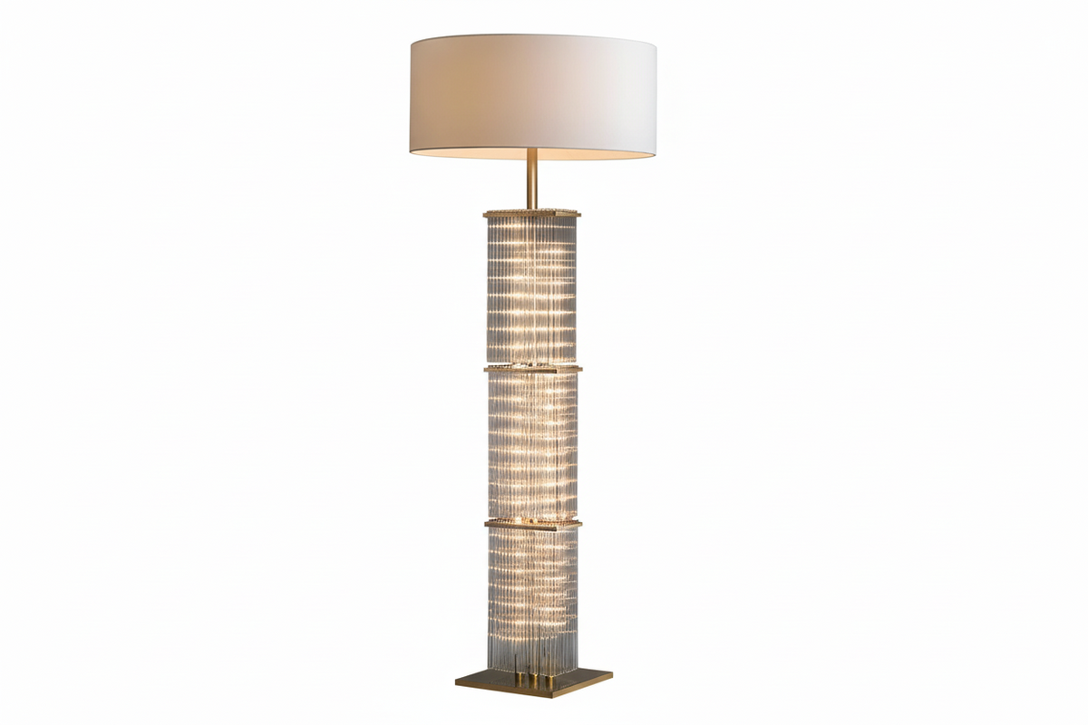 Copper & Glass Cage Floor Lamp | 150cm Bronze 3-light Industrial Modern Living Room Office Casalolalights Luxury Lamps