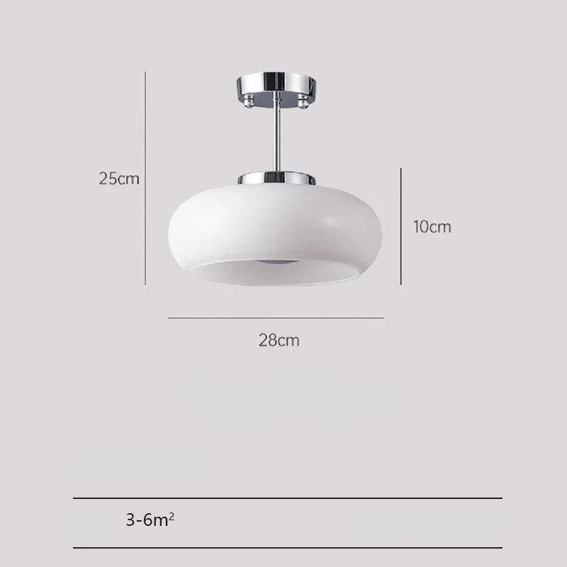 Glossy Glass Semi-flush Mount for Hallway or Bedroom | Orange White Brass 28 Cm (11 In) Wide Casalola Lights Luxury