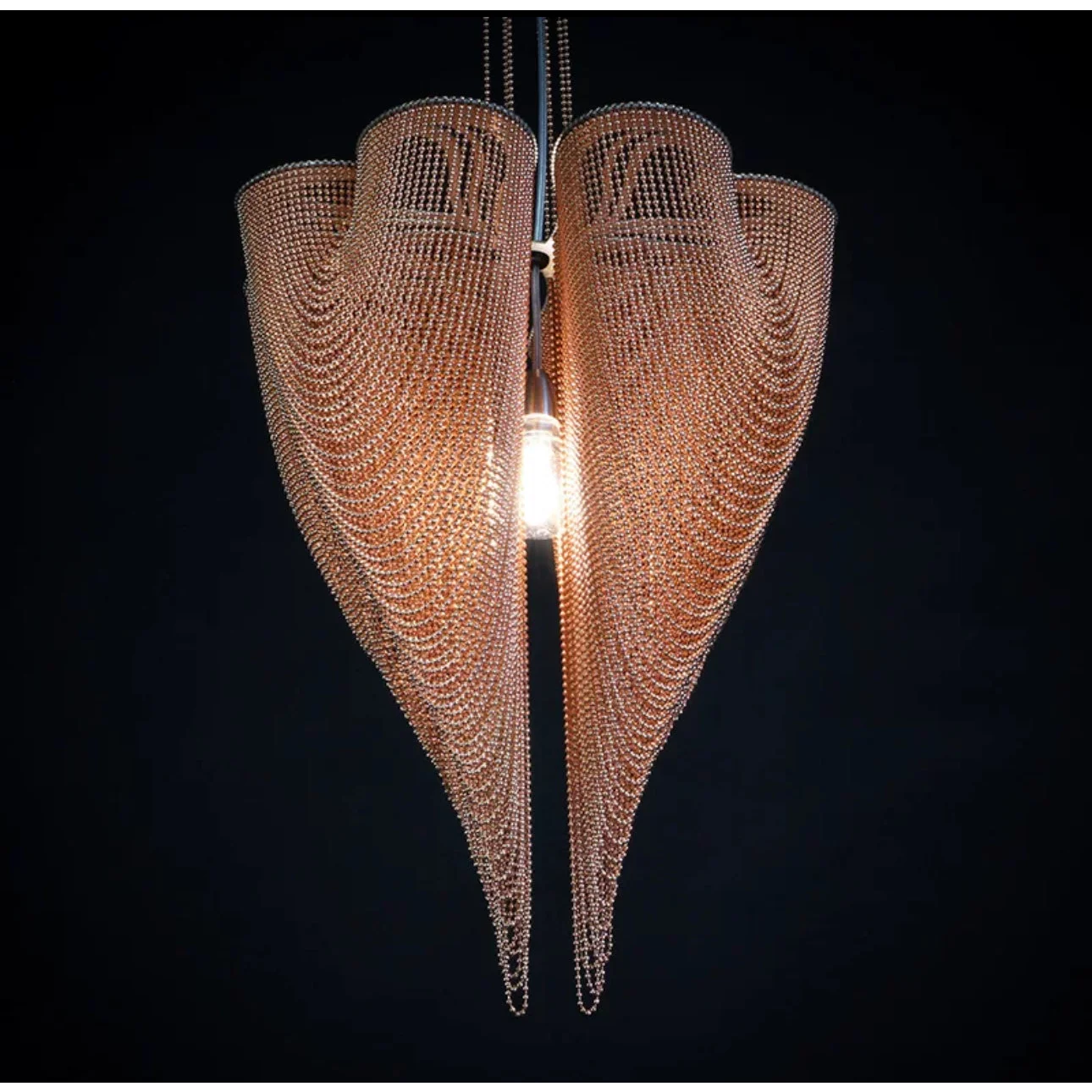 Gold Bead Chandelier – Avant Garde Designer Pendant Light
