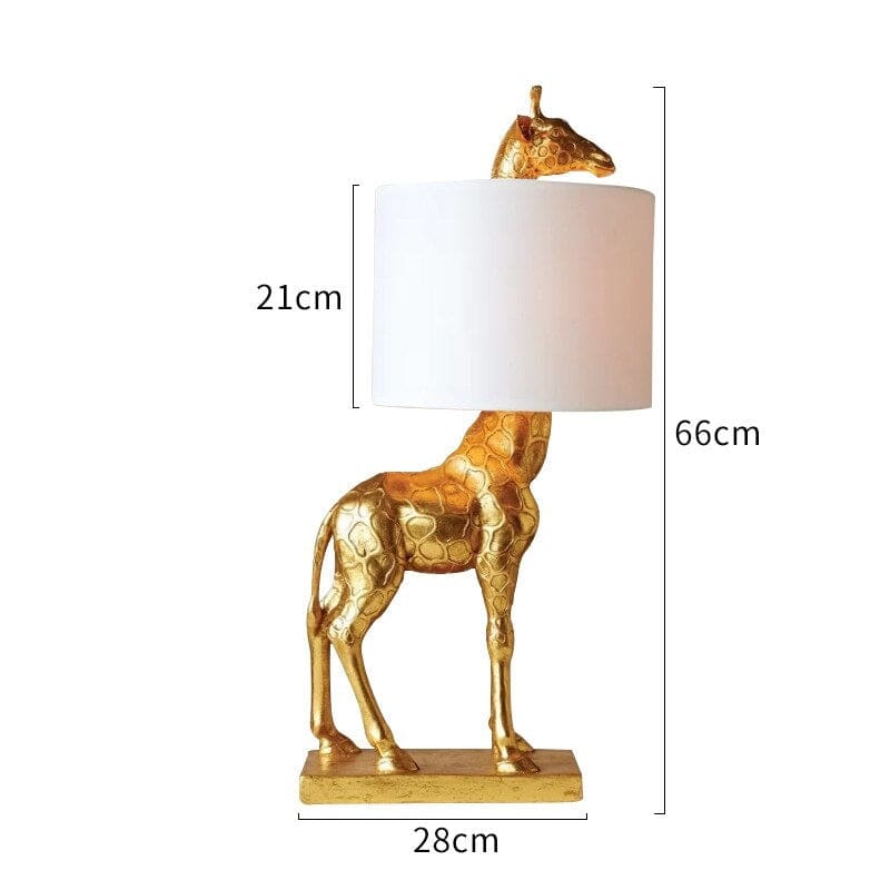 Gold Giraffe Table Lamp | Fabric Shade | Luxury Light | Casalola - Lamps