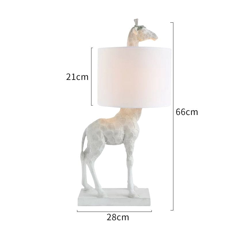 Gold Giraffe Table Lamp | Fabric Shade | Luxury Light | Casalola - Lamps