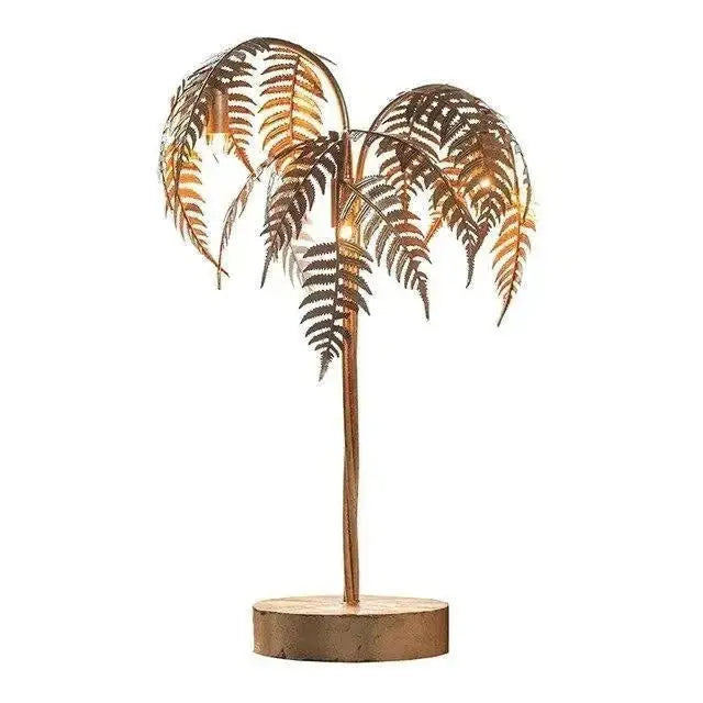Gold Palm Tree Table Lamp – Hollywood Regency and Art Deco Tropical Glam Lighting - Lamps