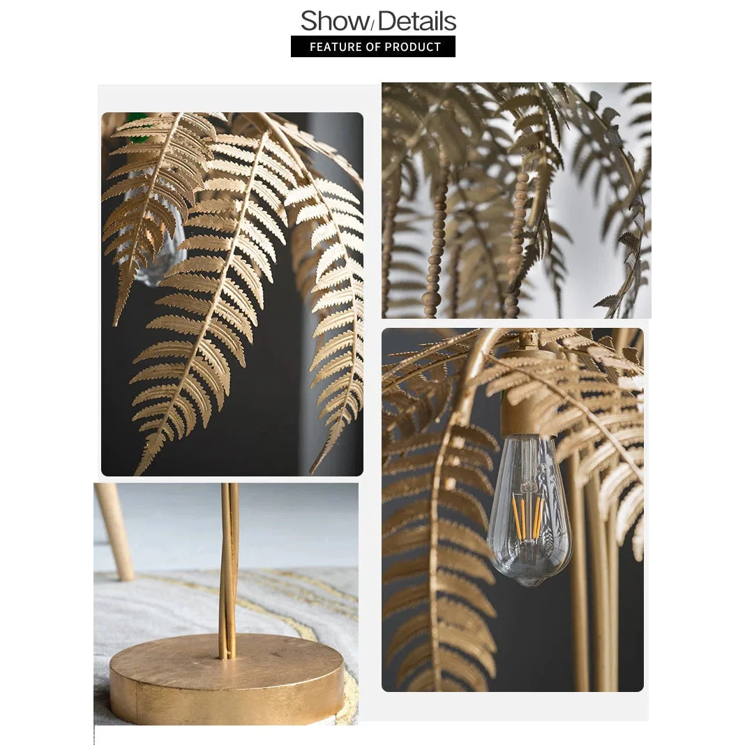 Gold Palm Tree Table Lamp – Hollywood Regency and Art Deco Tropical Glam Lighting
