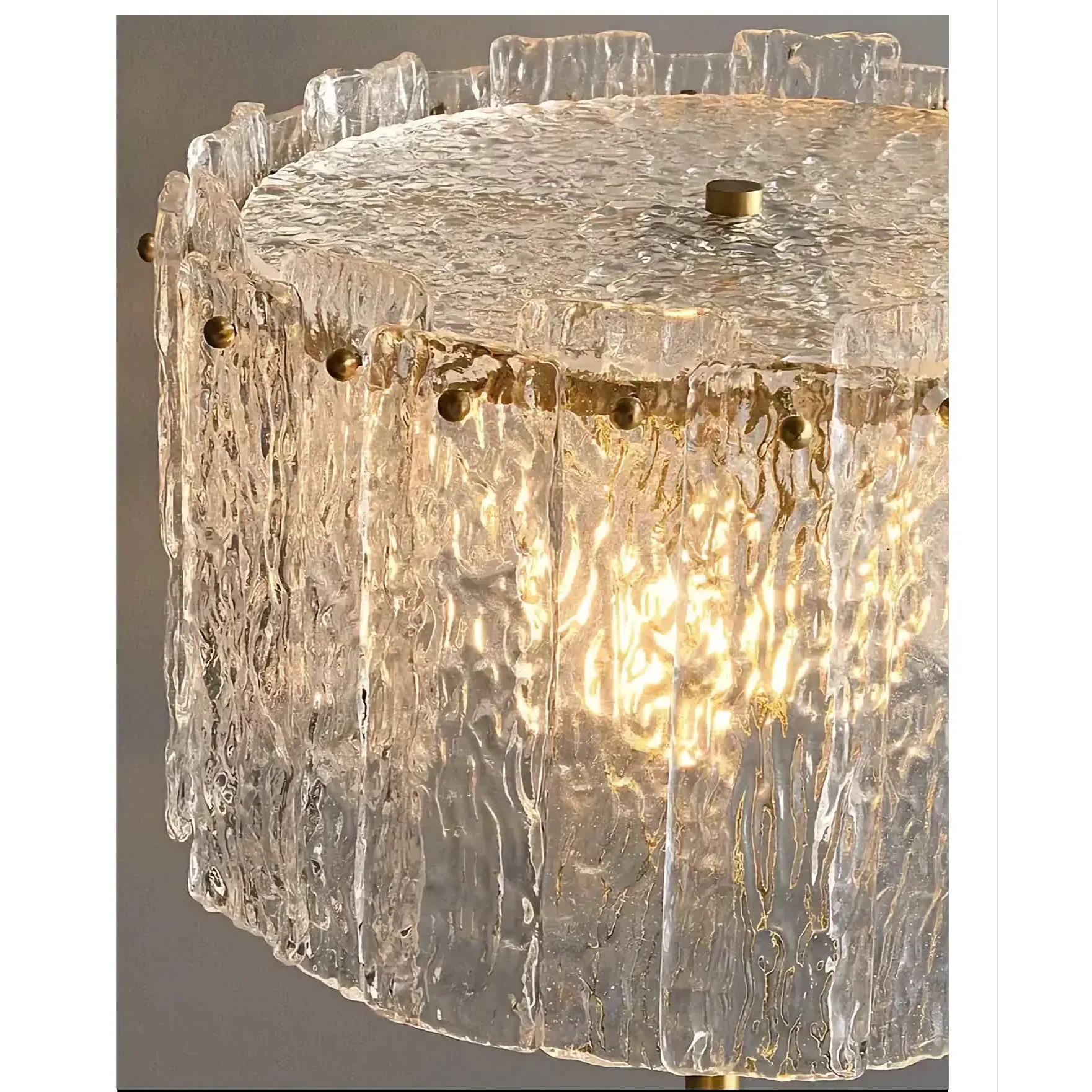 Textured glass table lamp in a bedroom
