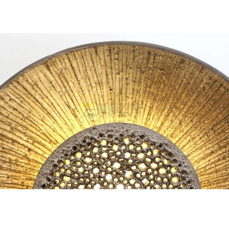 Gold Textured Wall Sconce – Handcrafted for Living Room & Hallway