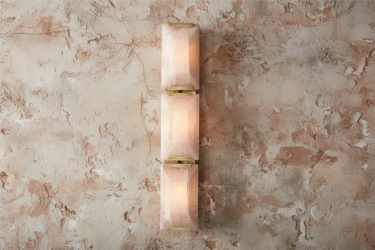 Triple Copper and Calcite Wall Sconce for Bathroom Vanity & Hallway Lighting Casalolalights Luxury Lamps Interior