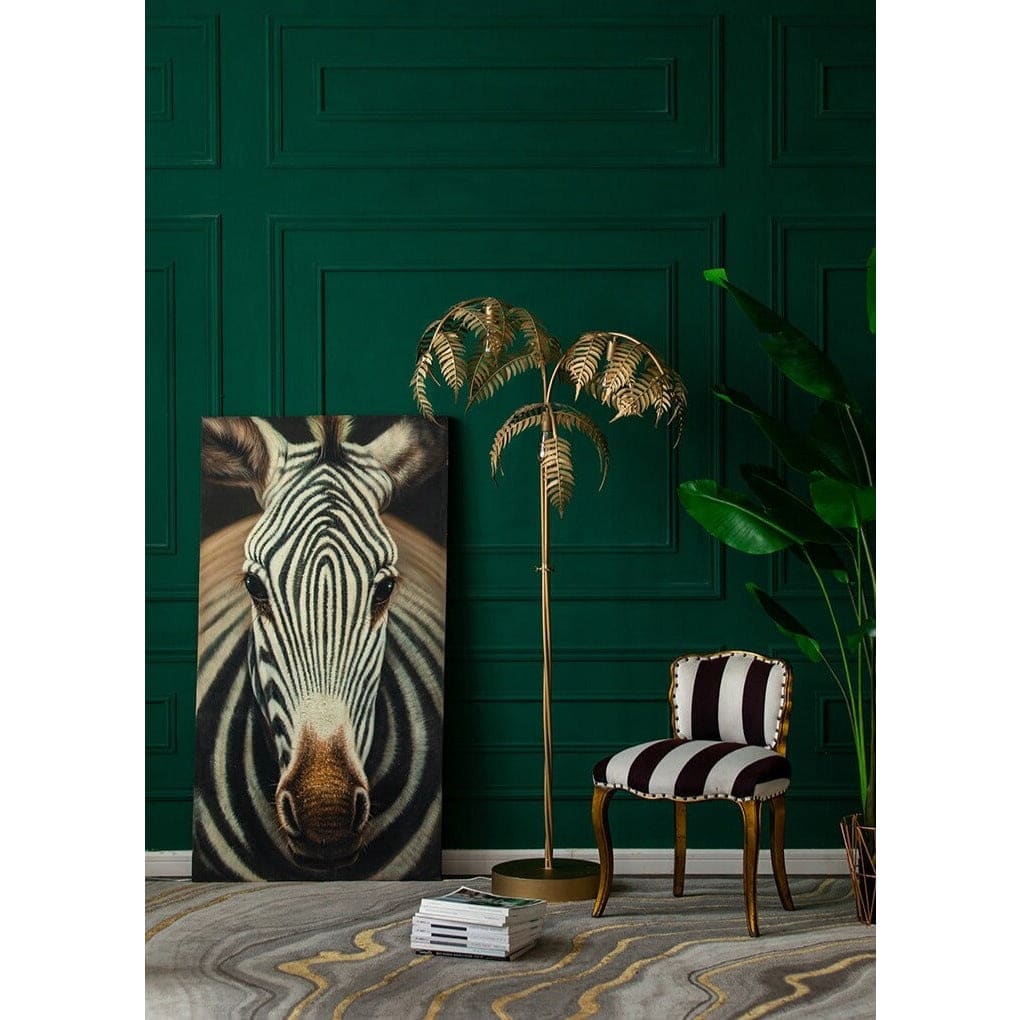 Tall Floor Lamp | Gold Palm Tree - Hollywood Regency Lighting for Living Room - Lamps