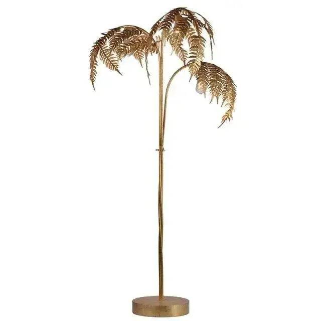 Tall Floor Lamp | Gold Palm Tree - Hollywood Regency Lighting for Living Room - Lamps