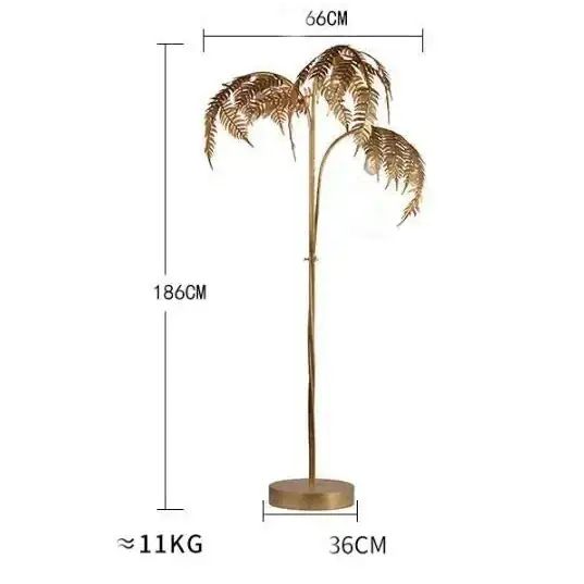 Tall Floor Lamp | Gold Palm Tree - Hollywood Regency Lighting for Living Room - Lamps