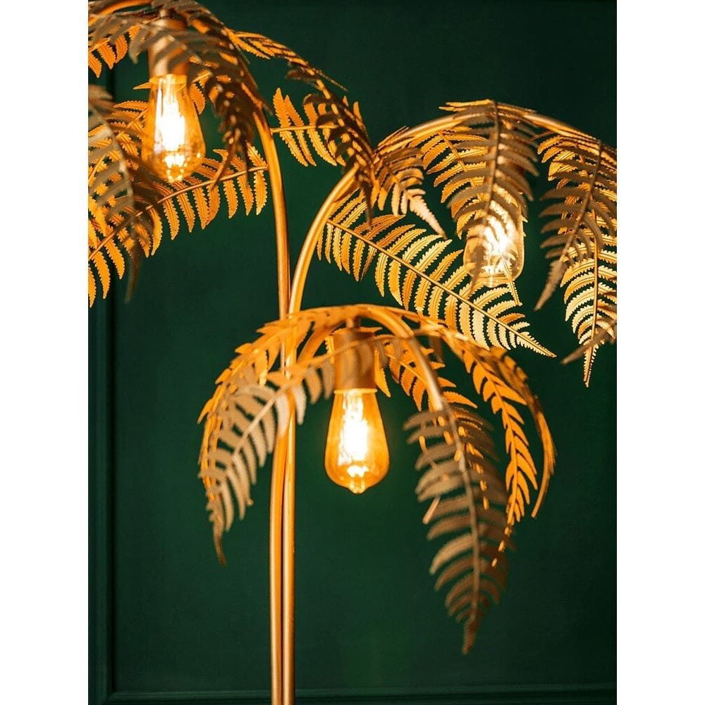 Tall Floor Lamp | Gold Palm Tree - Hollywood Regency Lighting for Living Room - Lamps