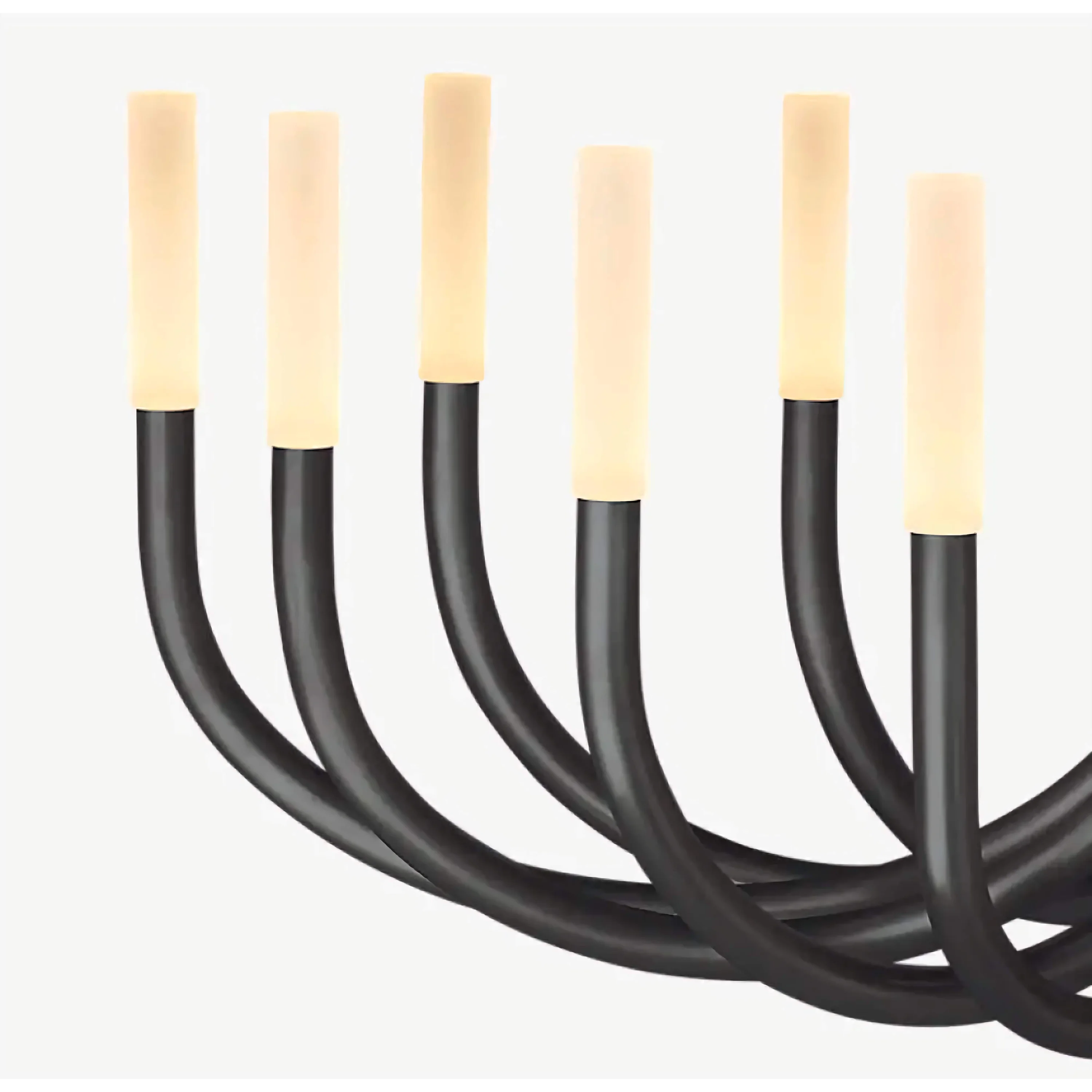 Black Candelabra Chandelier | Sculptural 16 Light Statement Fixture | Modern Dining or Double Height Entry Lighting
