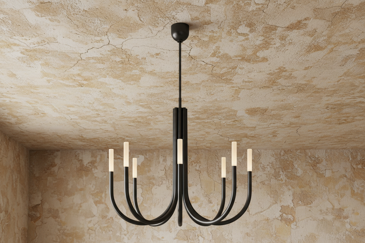 Grand black candelabra copper chandelier full view