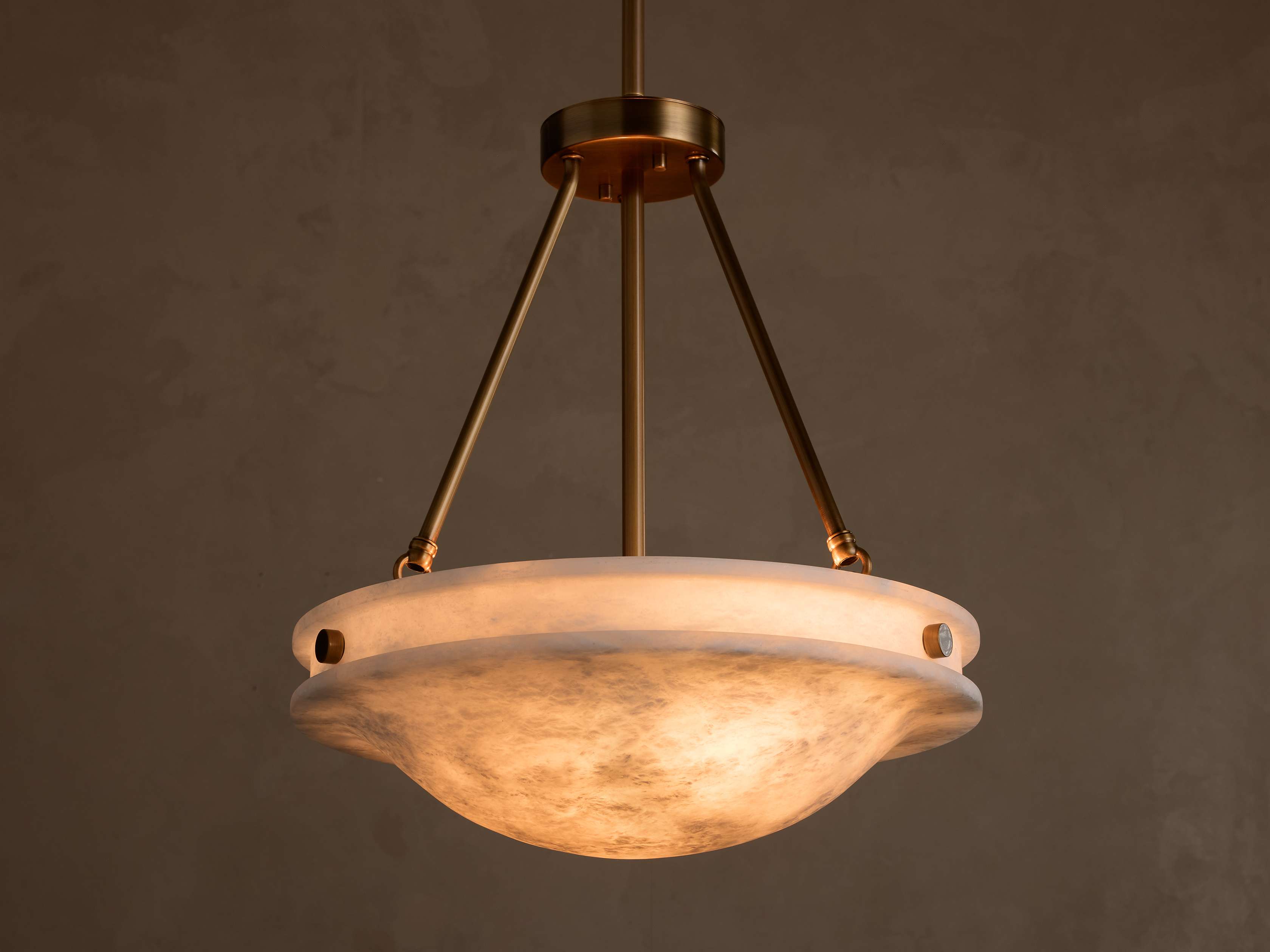 Large Alabaster and Antique Brass Semi Flush Ceiling Light Natural Stone Dining or Living Room Fixture Casalolalights