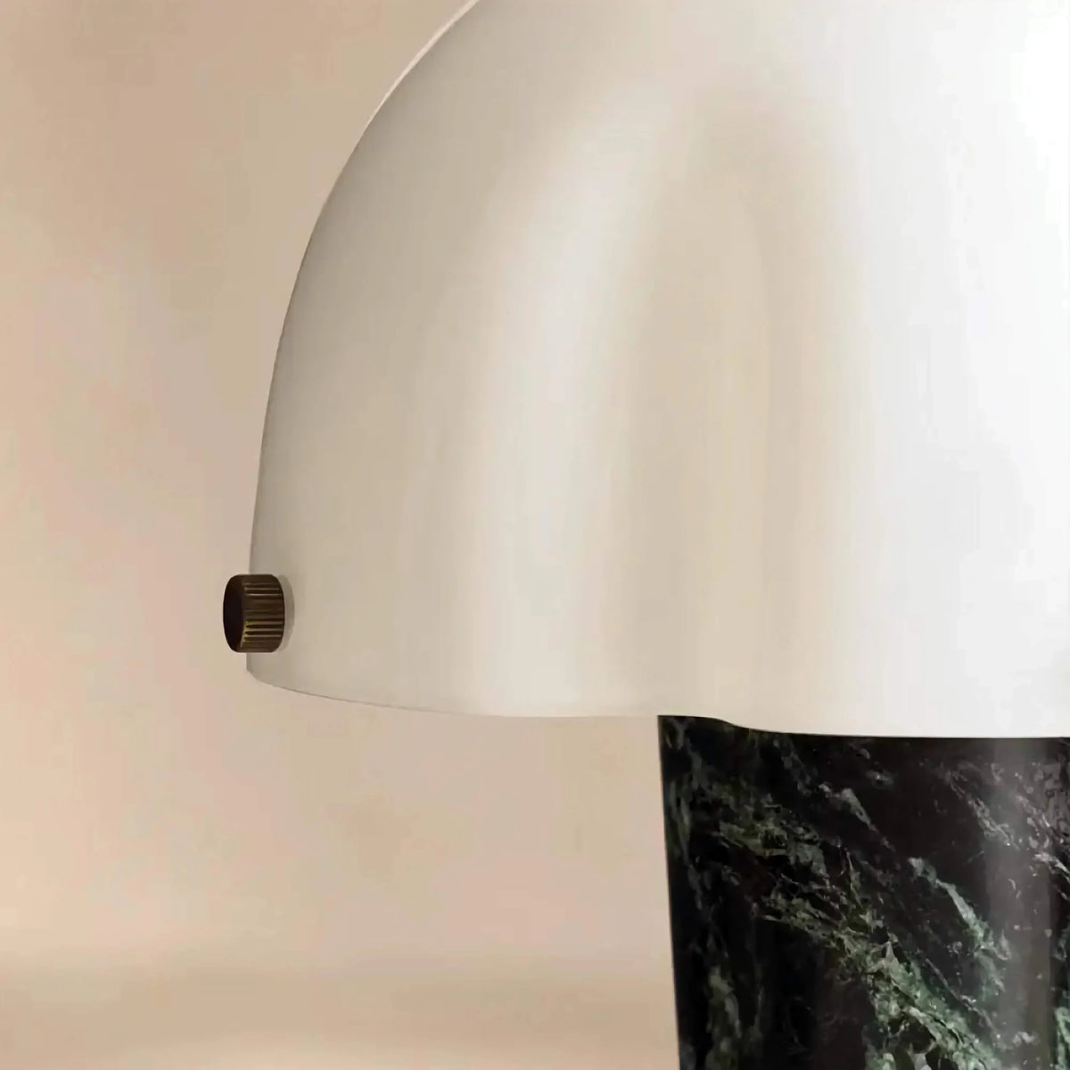 Small Green Marble Table Lamp for Bedroom and Nightstand | Scalloped Glass Dome Brass Dimmable Option Casalola Lights