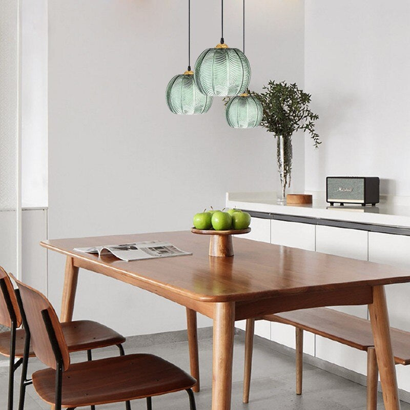 Modern Luxe Green Glass Pendant Light for Kitchen Island Dining Room Bar Restaurant - Lamps