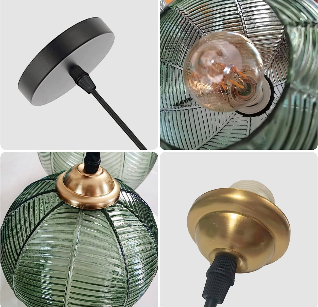 Modern Luxe Green Glass Pendant Light for Kitchen Island Dining Room Bar Restaurant - Lamps