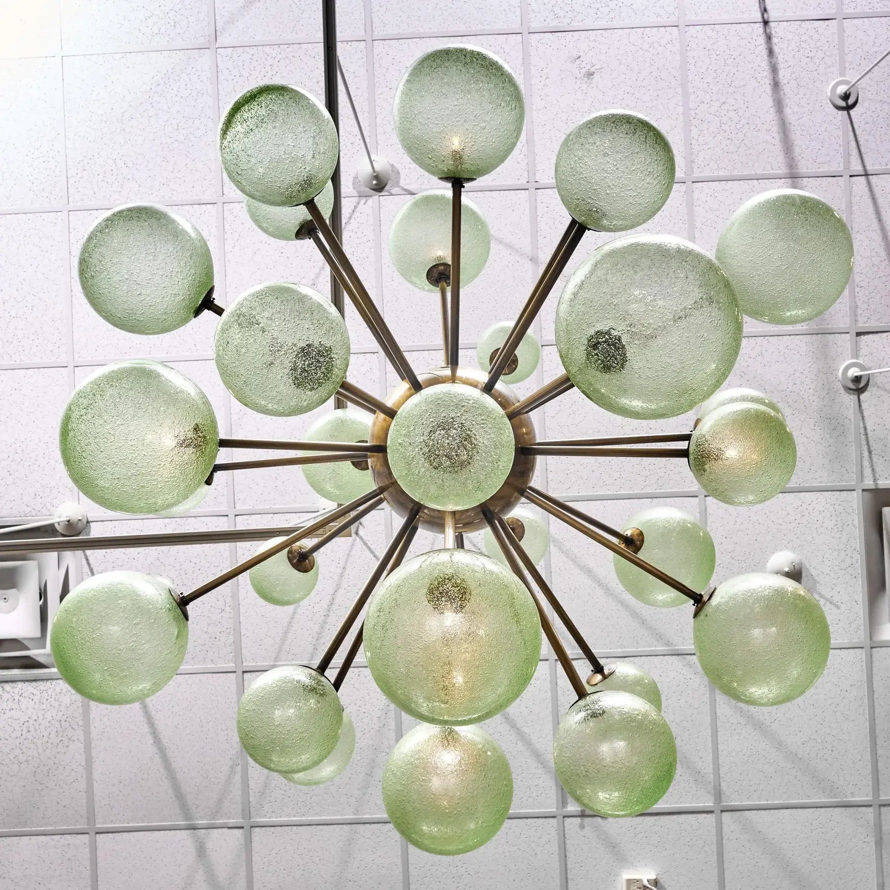 Green Murano Glass Globe Chandelier in Gold Iron | Luxury Modern Ceiling Light for Bedroom & Living Room Casalolalights