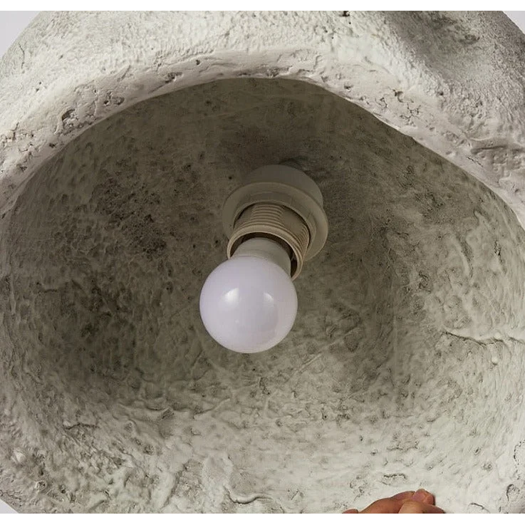 Grey Wabi-sabi Pendant Light 30-45cm | Textured Resin Hanging Lamp Japandi Minimalist Dining & Bedside Casalolalights