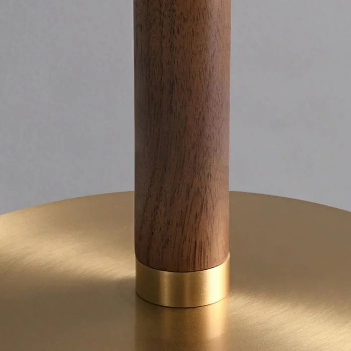 Glass Table Lamp for Bedroom and Office Desk | Small Modern Halo Disc Iron Wood Dimmable Option Casalola Lights Luxury