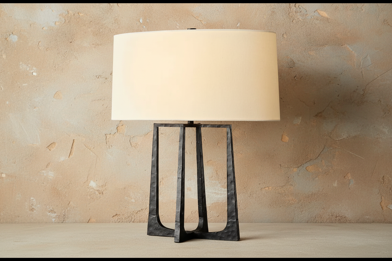 Hammered Copper Designer Table Lamp with Split Sculptural Base – 50 Cm Csa Ul Listed & Ce Casalolalights Luxury Lamps