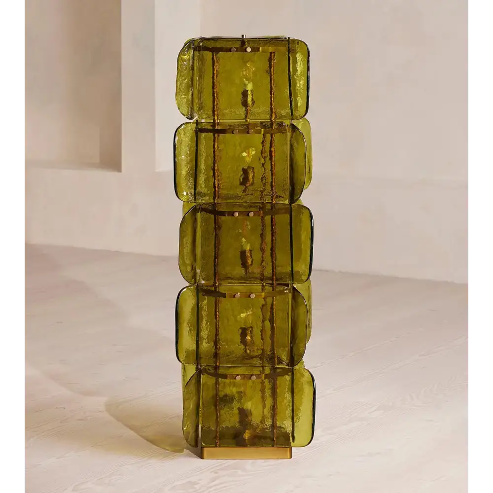 Hand-blown Murano Glass Floor Lamp | Sculptural Amber Glow - Lamps