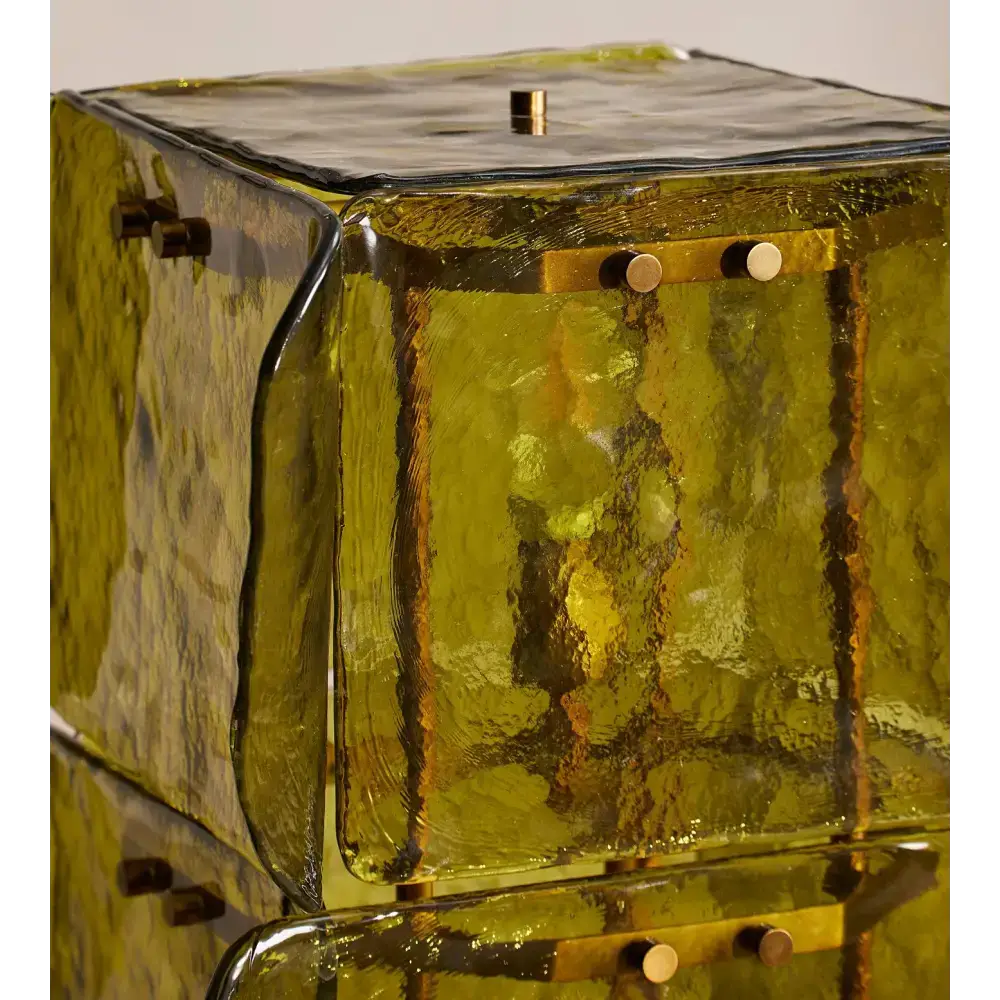 Hand-blown Murano Glass Floor Lamp | Sculptural Amber Glow - Lamps