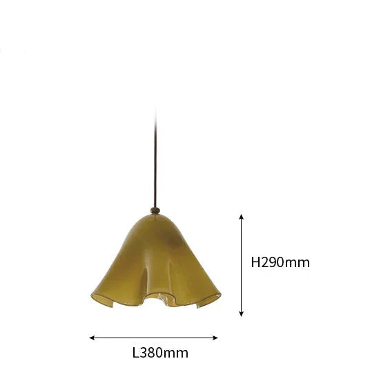 Hand Blown Amber Glass Pendant | Sculptural Botanical Accent Light