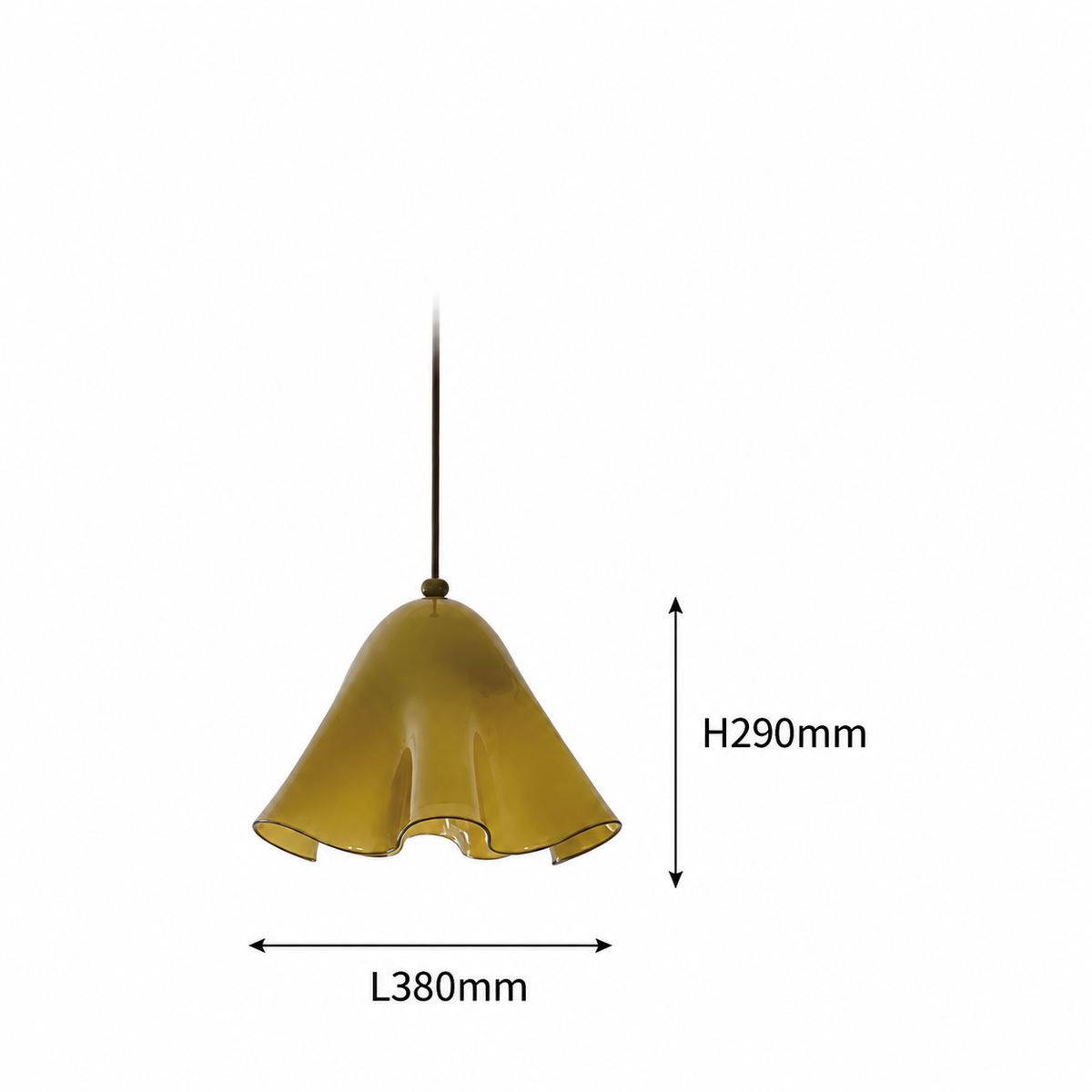 Hand-blown Amber Glass Pendant | Organic Petal 29cm Modern Kitchen & Dining Casalolalights Luxury Lamps for Interior