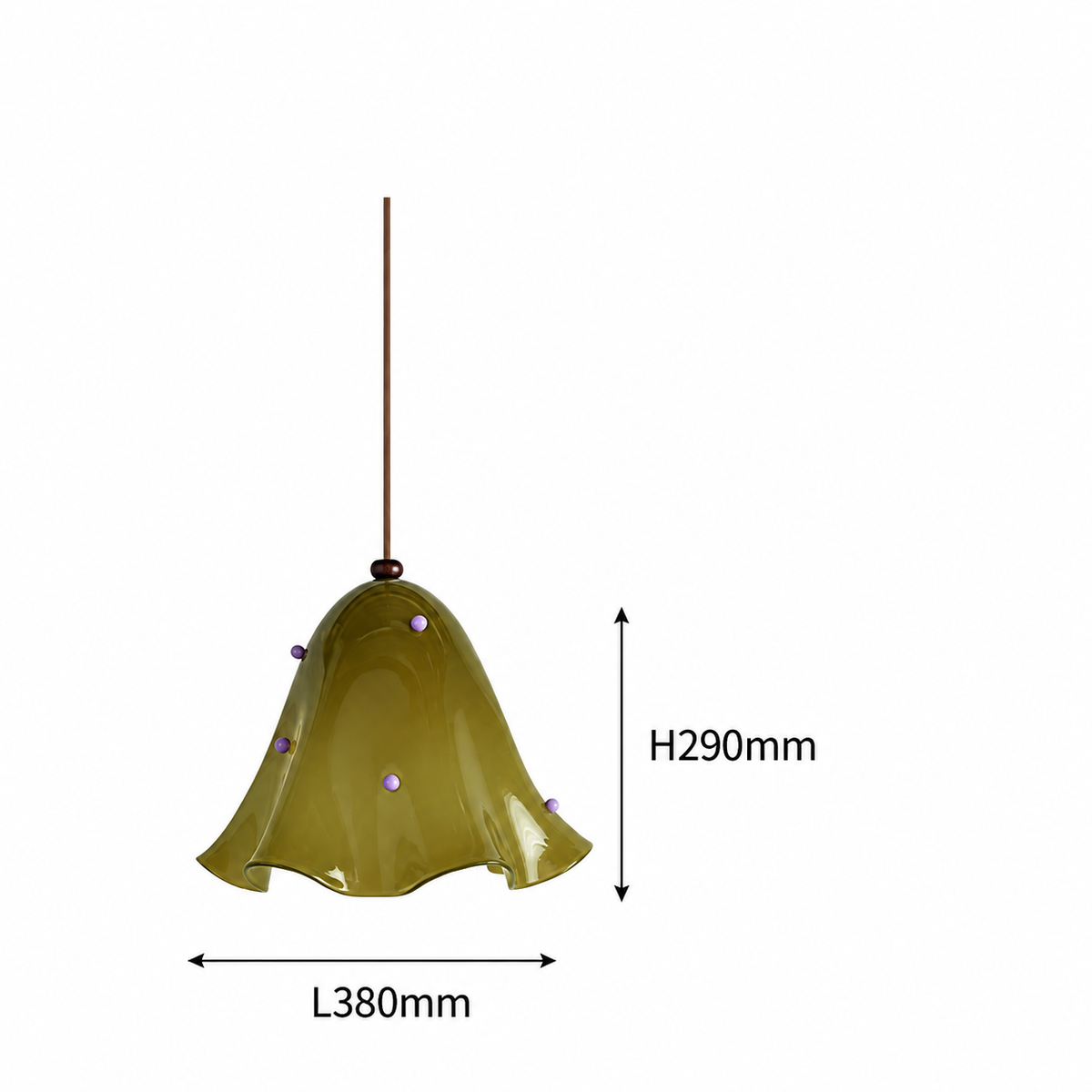 Hand Blown Glass Petal Pendant Green White or Red | Single 3 to 5 Grouped Over a Kitchen Island Casalola Lights Luxury