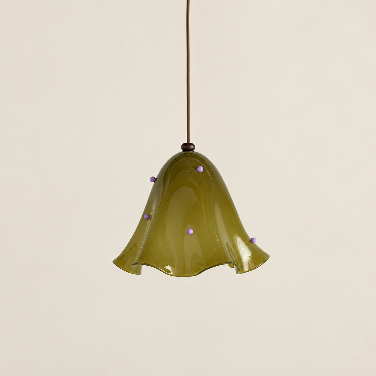 Hand Blown Glass Petal Pendant Green White or Red | Single 3 to 5 Grouped Over a Kitchen Island Casalola Lights Luxury
