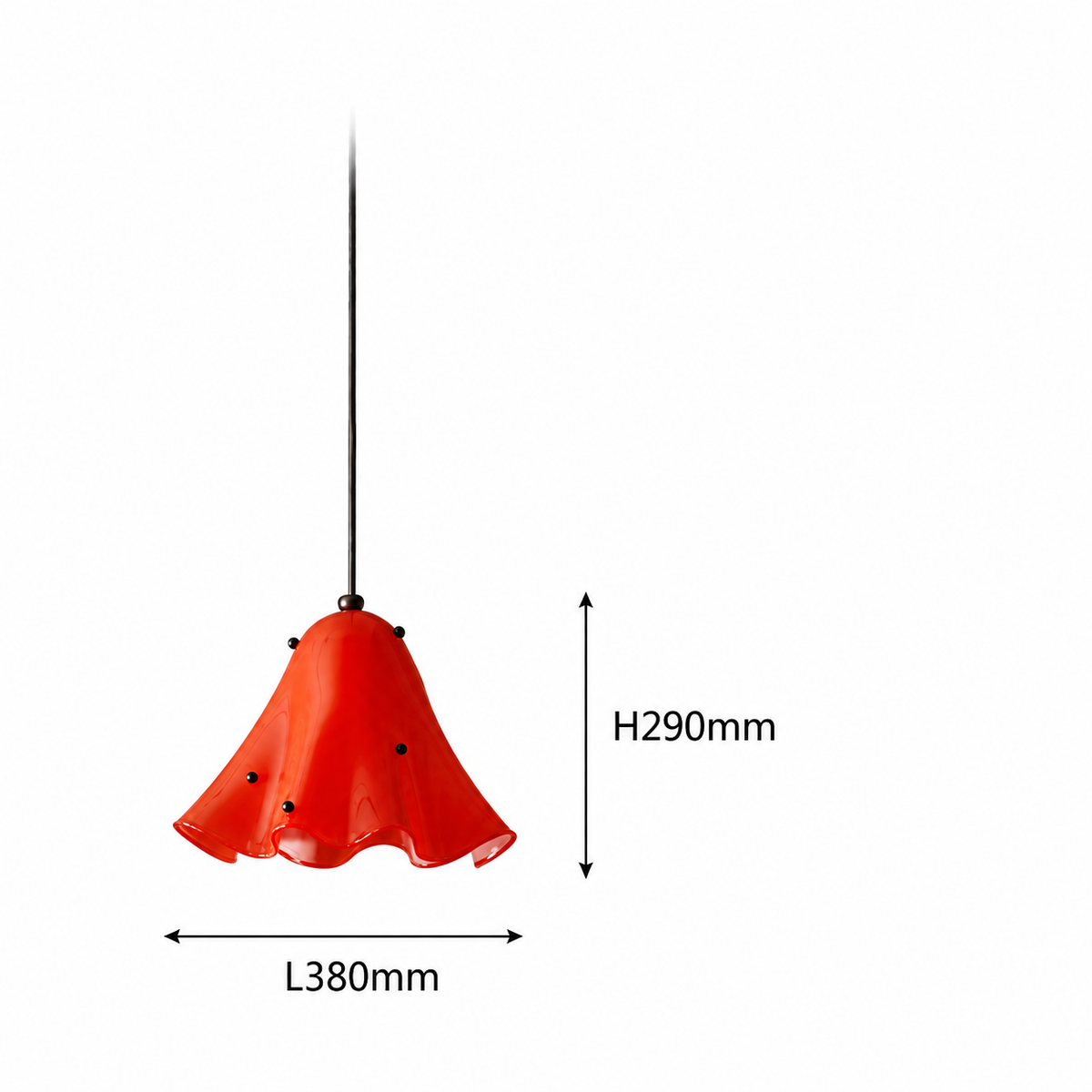 Hand Blown Glass Petal Pendant Green White or Red | Single 3 to 5 Grouped Over a Kitchen Island Casalola Lights Luxury