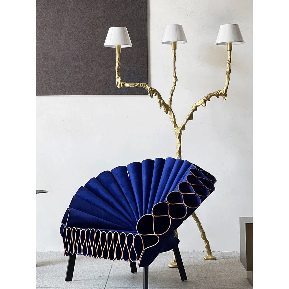 Hand-cast Bronze 3-arm Floor Lamp Fabric Shades | Large Foyer Light Heavy 52kg Base Organic Modern Casalola Lights