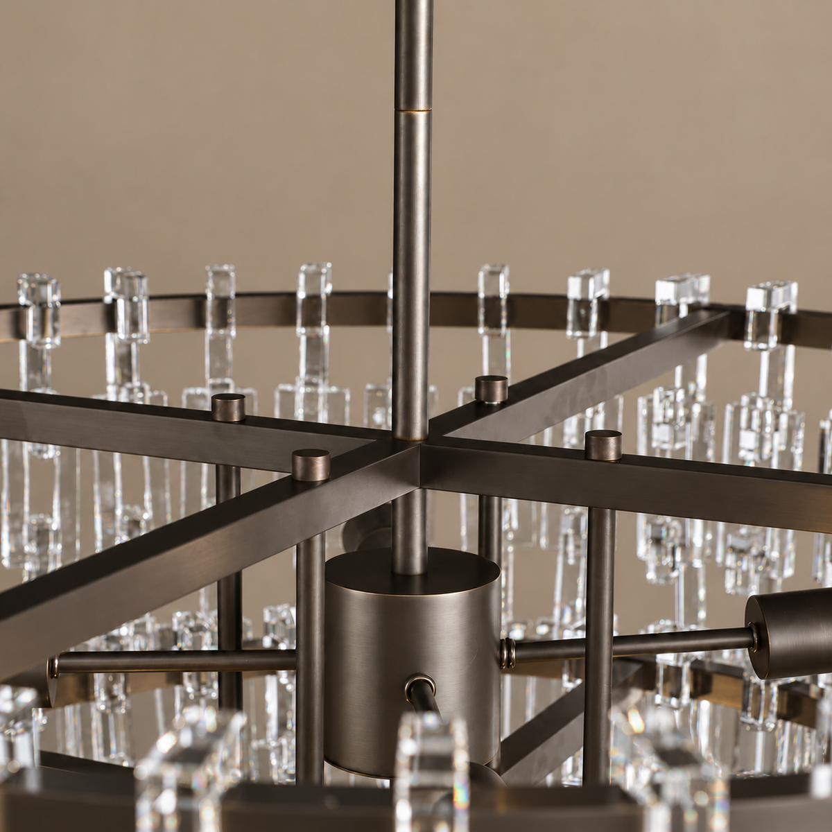Hand Cut Crystal Tiered Chandelier Black | Three Diameters to Extra Large Custom Rod for High Ceiling Casalola Lights