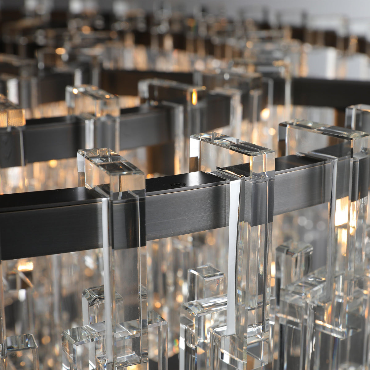 Tiered Crystal Chandelier Hand-cut K9 with Solid Black Frame | Casalola Casalolalights Luxury Lamps for Interior