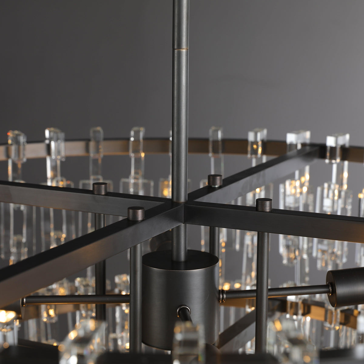 Tiered Crystal Chandelier Hand-cut K9 with Solid Black Frame | Casalola Casalolalights Luxury Lamps for Interior