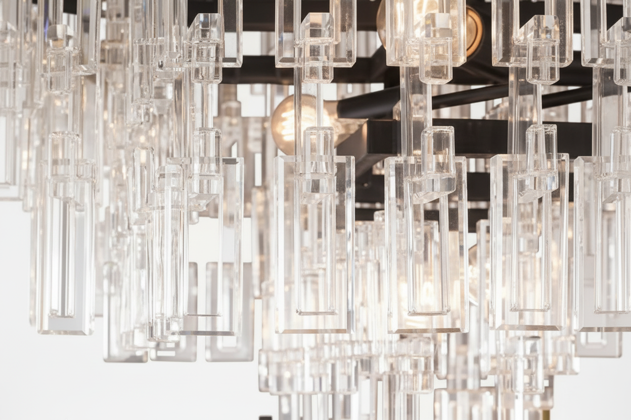 Tiered Crystal Chandelier Hand-cut K9 with Solid Black Frame | Casalola Casalolalights Luxury Lamps for Interior