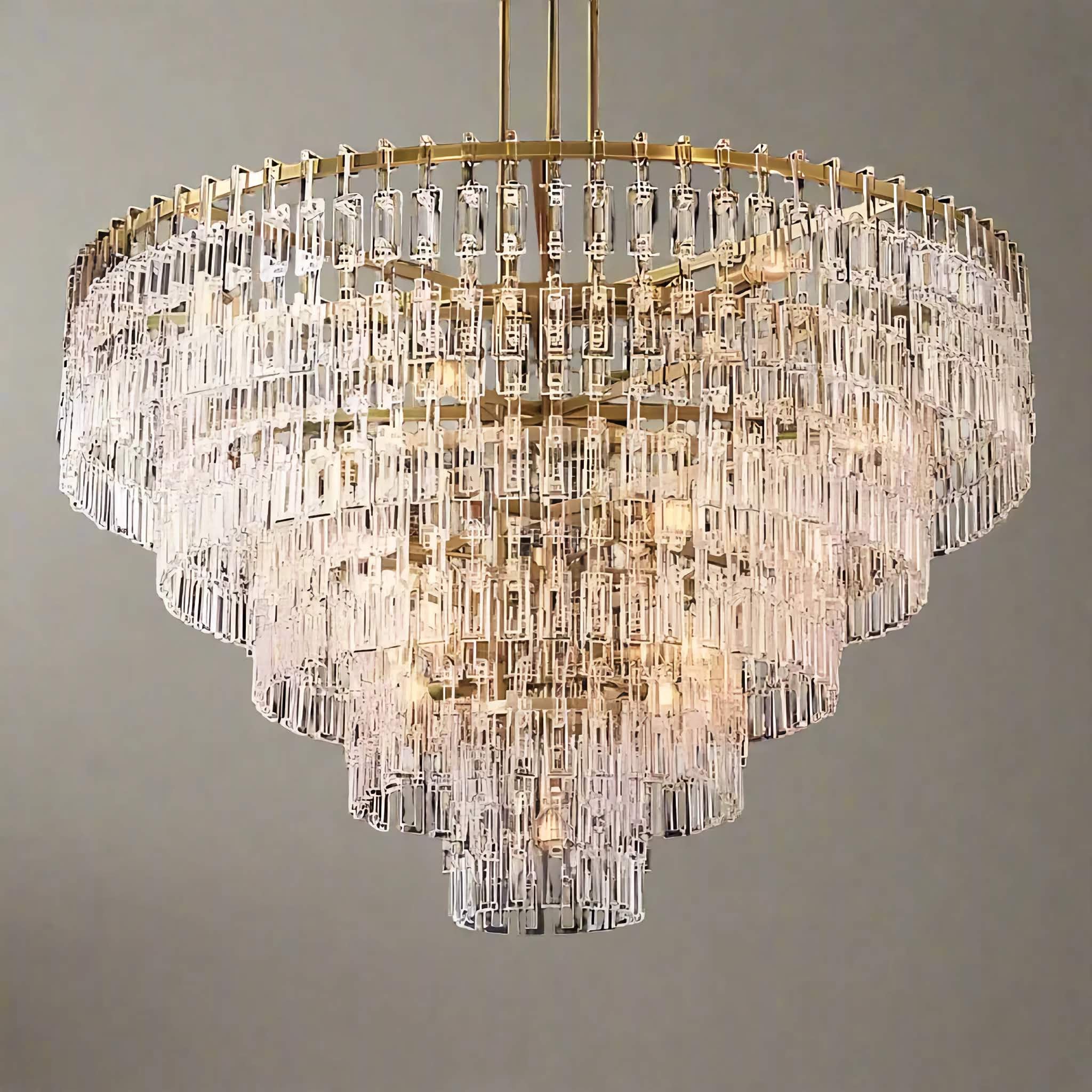 HAND-CUT CRYSTAL TIERED CHANDELIER | CLHUYL0250 - Chandeliers